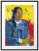 Paul Gauguin - Frau mit Blume  Passepartout Rechteckig 80