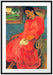 Paul Gauguin - Frau im rotem Kleid  Passepartout Rechteckig 100