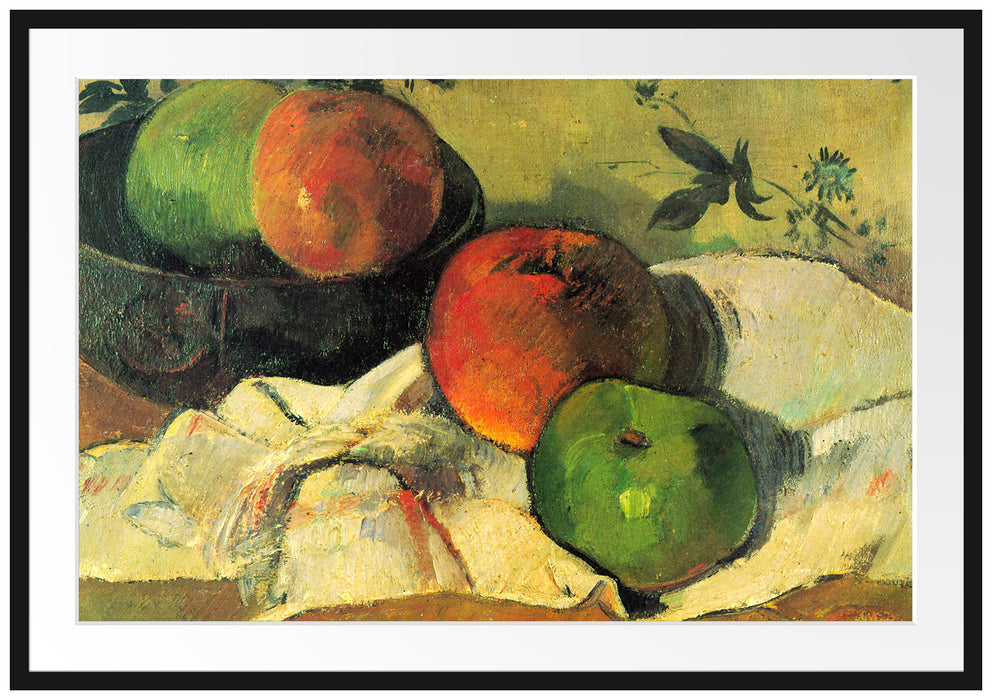 Paul Gauguin - Stillleben Äpfel und Schale  Passepartout Rechteckig 100
