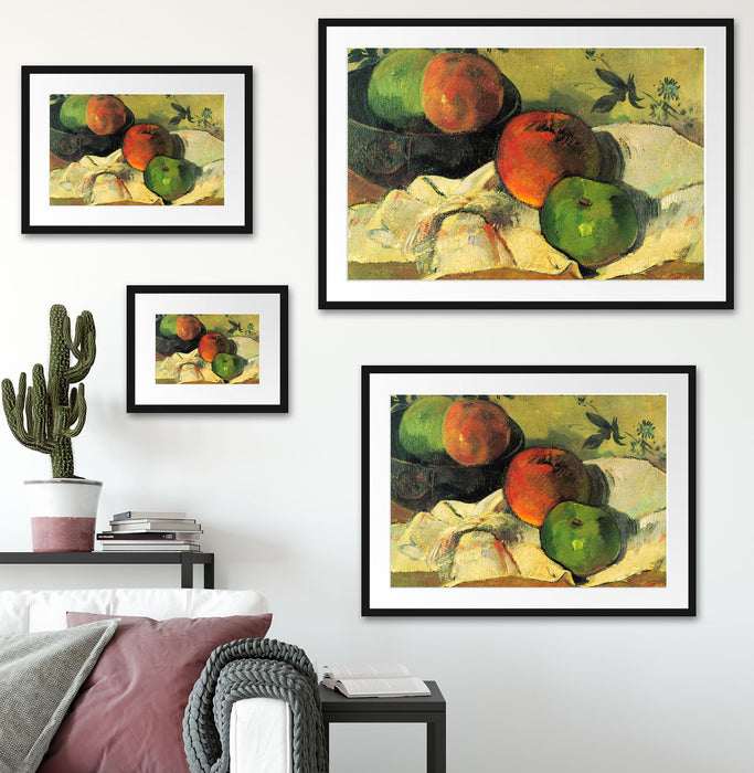 Paul Gauguin - Stillleben Äpfel und Schale  Passepartout Wohnzimmer Rechteckig