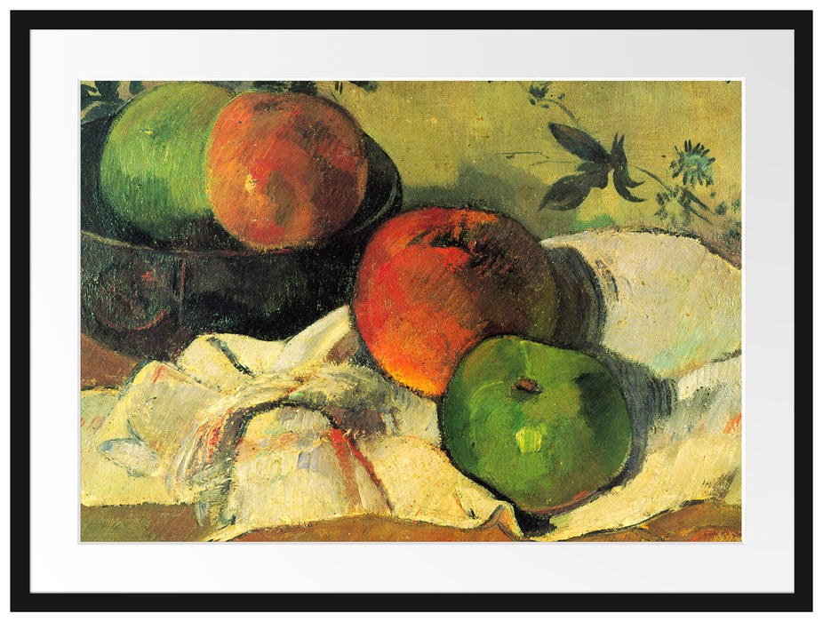 Paul Gauguin - Stillleben Äpfel und Schale  Passepartout Rechteckig 80