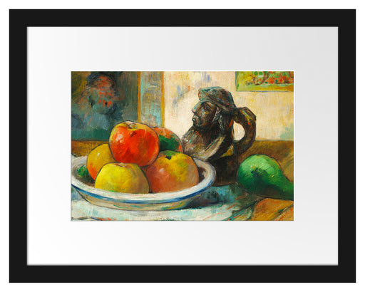 Paul Gauguin - Stillleben mit Äpfeln Birne und Keramik Passepartout Rechteckig 30