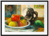 Paul Gauguin - Stillleben mit Äpfeln Birne und Keramik Passepartout Rechteckig 80