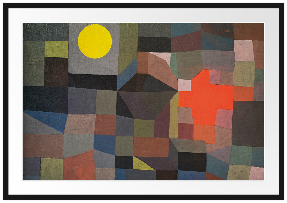 Paul Klee - Feuer bei Vollmond  Passepartout Rechteckig 100