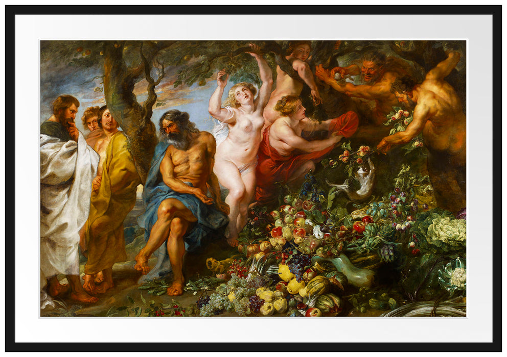 Peter Paul Rubens - Pythagoras verteidigt die vegetaris Passepartout Rechteckig 100