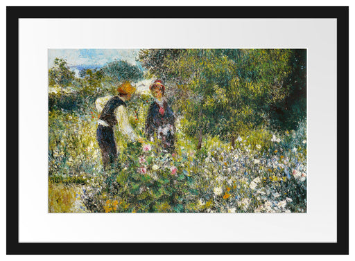 Pierre-Auguste Renoir - Blumen pflücken  Passepartout Rechteckig 40