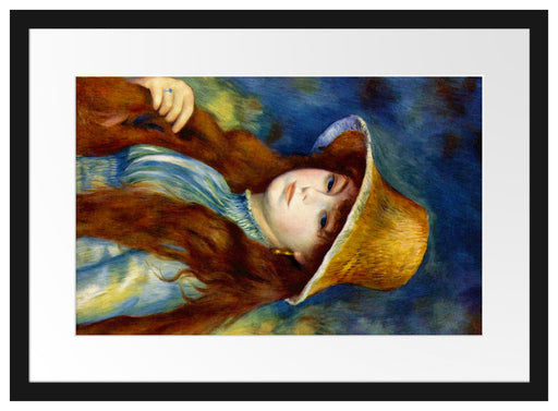 Pierre-Auguste Renoir - Mädchen mit Strohhut  Passepartout Rechteckig 40
