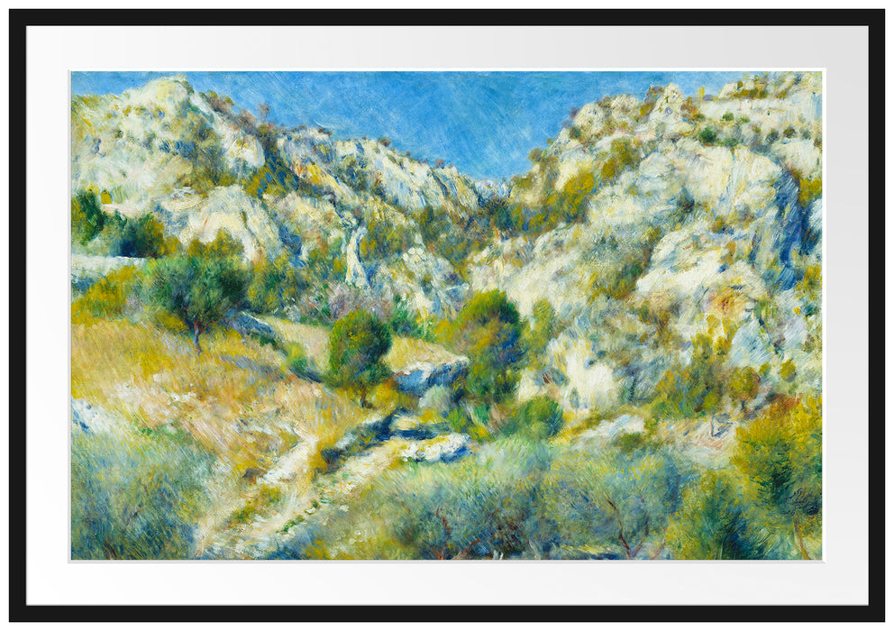 Pierre-Auguste Renoir - Felsige Klippen bei Estaque  Passepartout Rechteckig 100