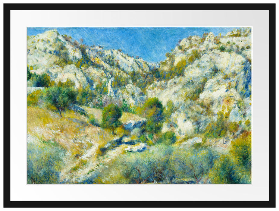 Pierre-Auguste Renoir - Felsige Klippen bei Estaque  Passepartout Rechteckig 80