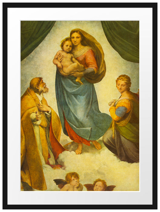Raffael - Sixtinische Madonna  Passepartout Rechteckig 80