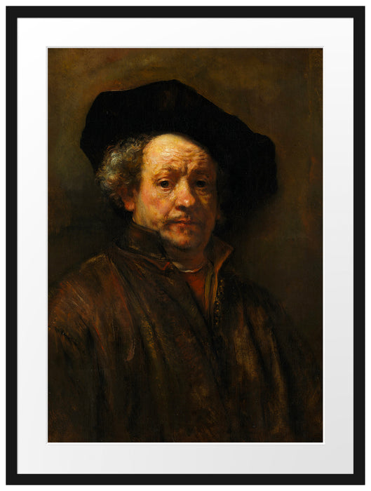 Rembrandt van Rijn - Selbstportrait II Passepartout Rechteckig 80