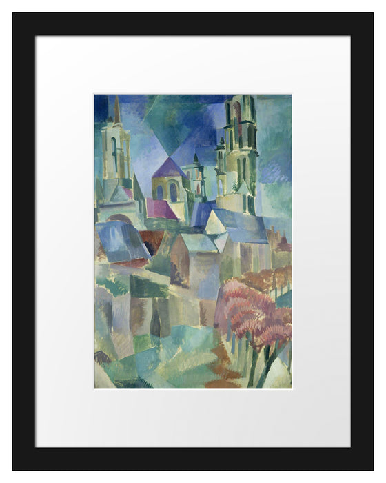 Pixxprint Robert Delaunay - Bild-Studie Die Türme von Laon , im Galerie-Passepartout Bilderrahmen