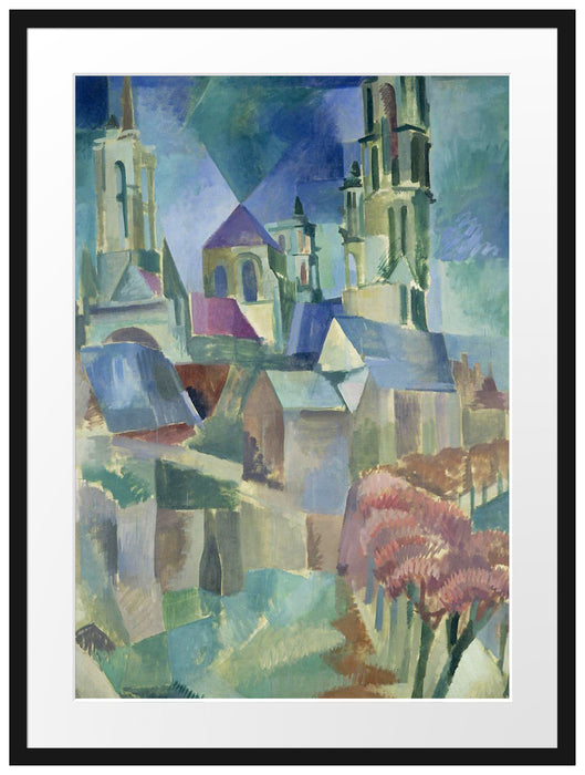 Robert Delaunay - Bild-Studie Die Türme von Laon  Passepartout Rechteckig 80