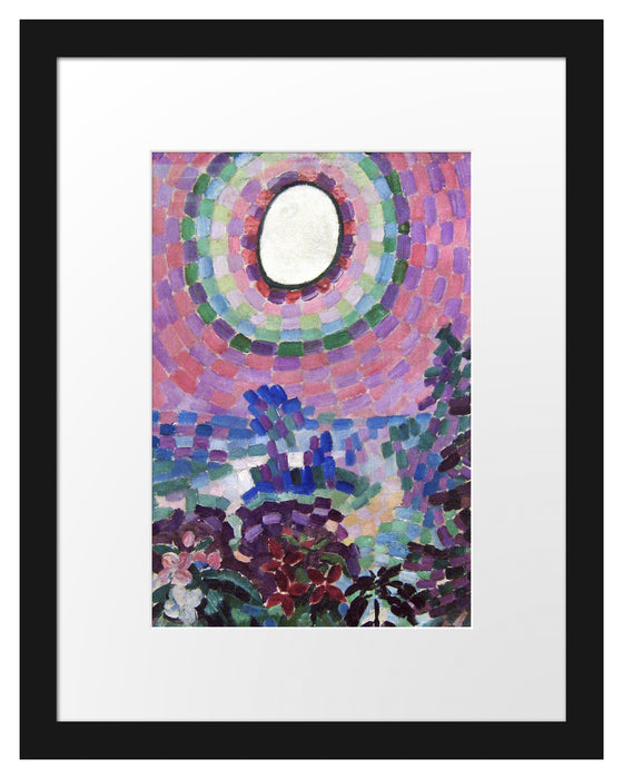 Pixxprint Robert Delaunay - Paysage au disque , im Galerie-Passepartout Bilderrahmen