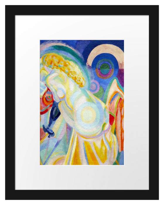 Pixxprint Robert Delaunay - Nackt auf der Toilette , im Galerie-Passepartout Bilderrahmen
