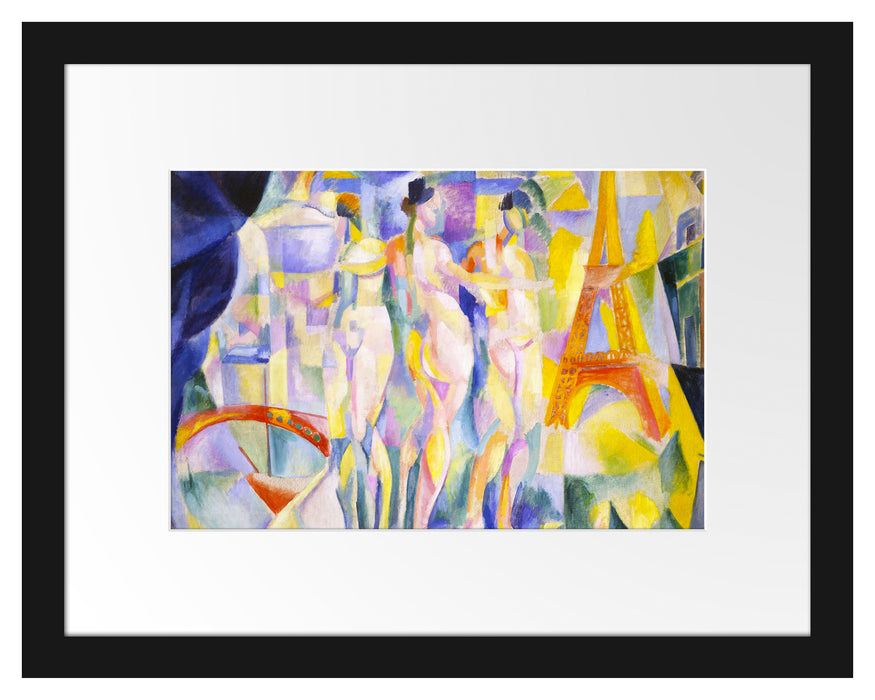 Pixxprint Robert Delaunay - Die Stadt Paris, im Galerie-Passepartout Bilderrahmen