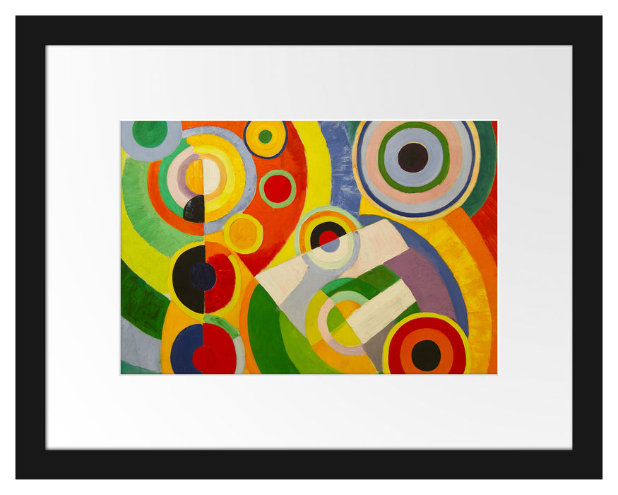 Pixxprint Robert Delaunay - Rythmus Freude am Leben, im Galerie-Passepartout Bilderrahmen