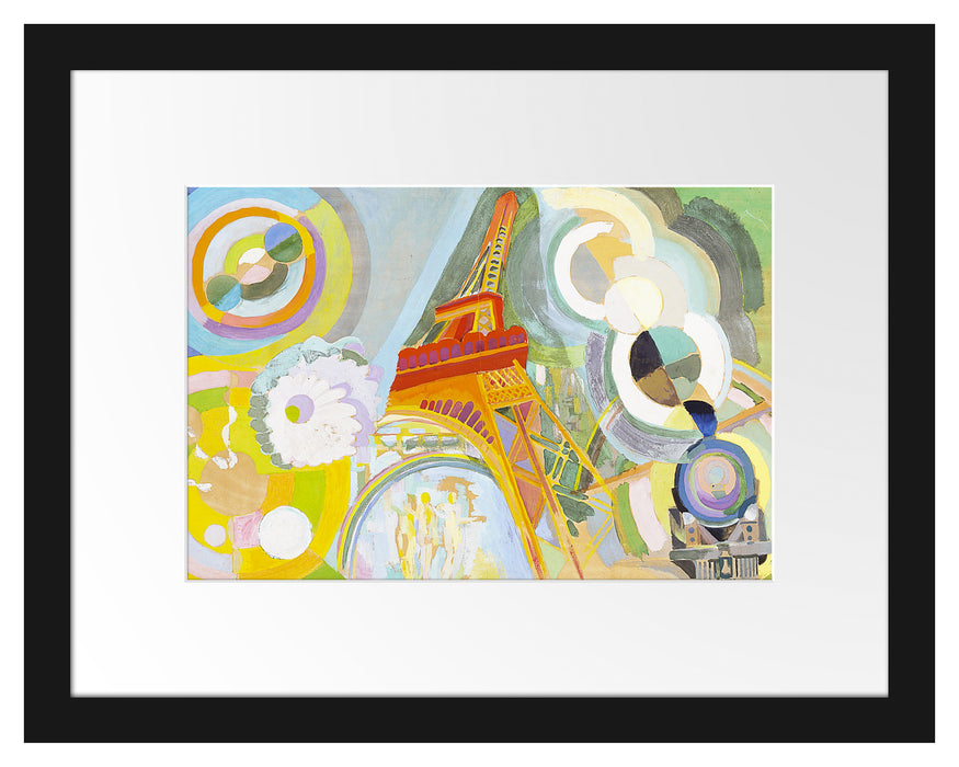 Pixxprint Robert Delaunay - Luft Eisen und Wasser-Studie , im Galerie-Passepartout Bilderrahmen