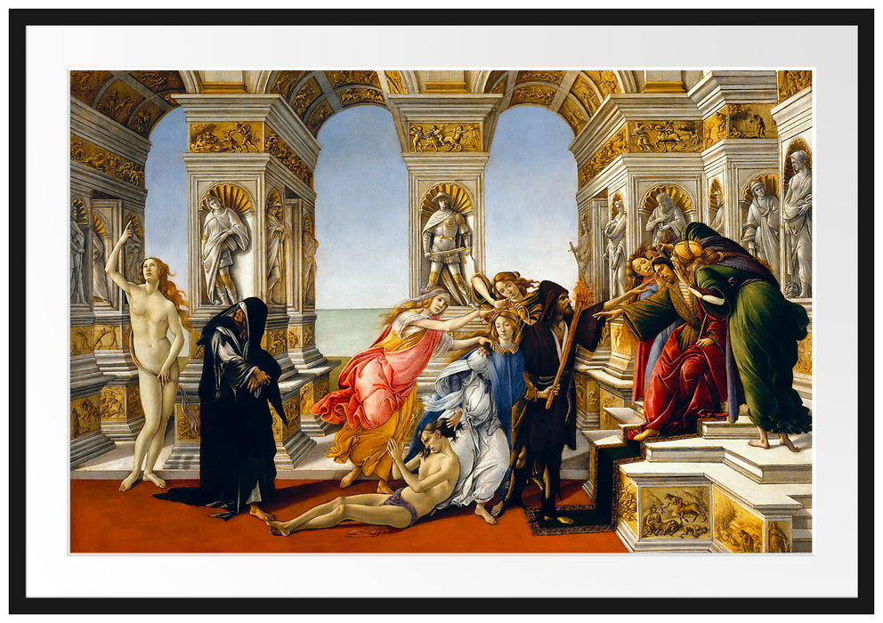 Sandro Botticelli - Die Verleumdung des Apelles  Passepartout Rechteckig 100