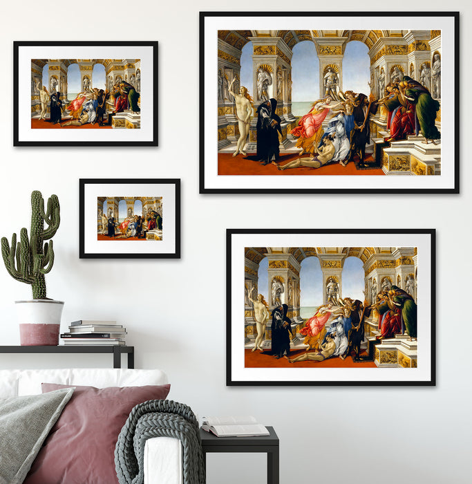 Sandro Botticelli - Die Verleumdung des Apelles  Passepartout Wohnzimmer Rechteckig