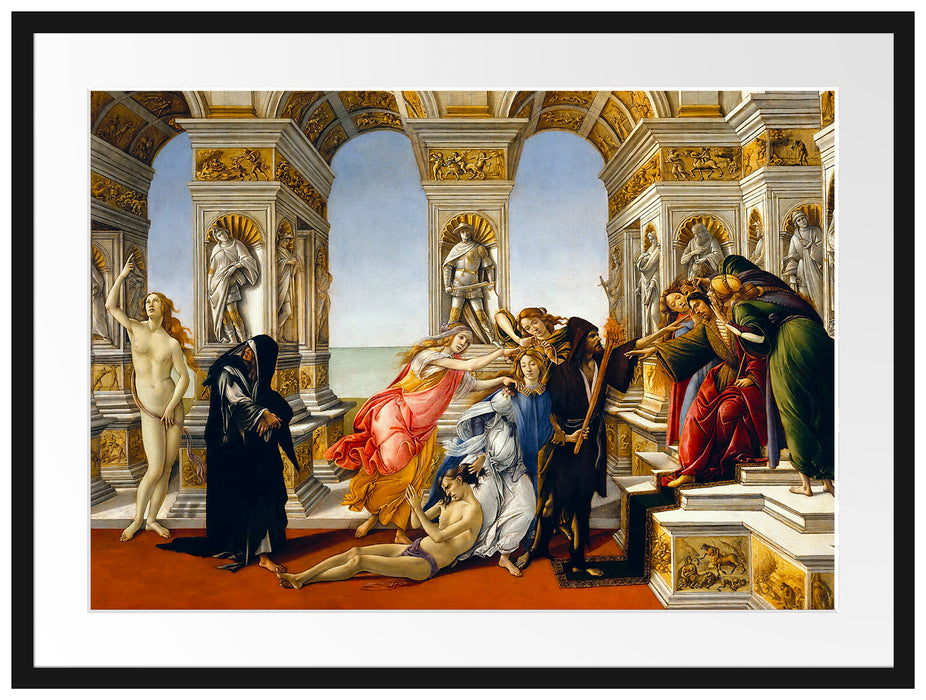 Sandro Botticelli - Die Verleumdung des Apelles  Passepartout Rechteckig 80