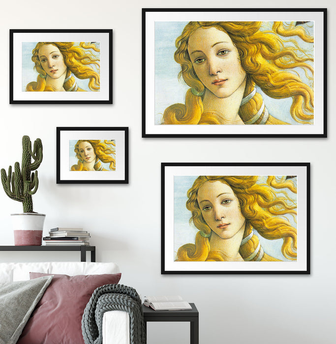Sandro Botticelli - Die Geburt der Venus Ausschnitt Passepartout Wohnzimmer Rechteckig