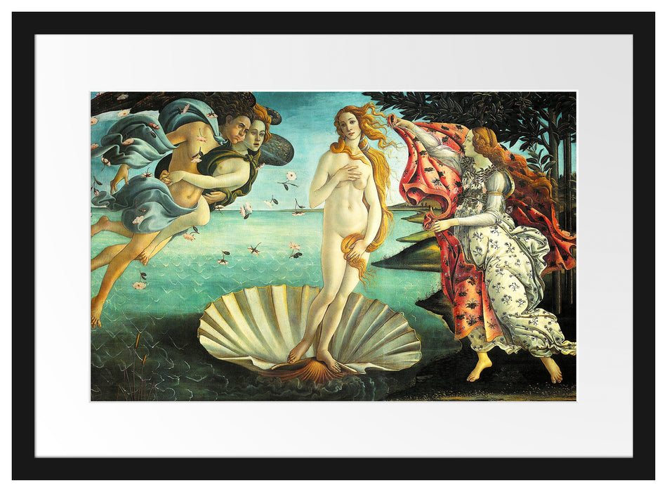 Sandro Botticelli - Die Geburt der Venus  Passepartout Rechteckig 40