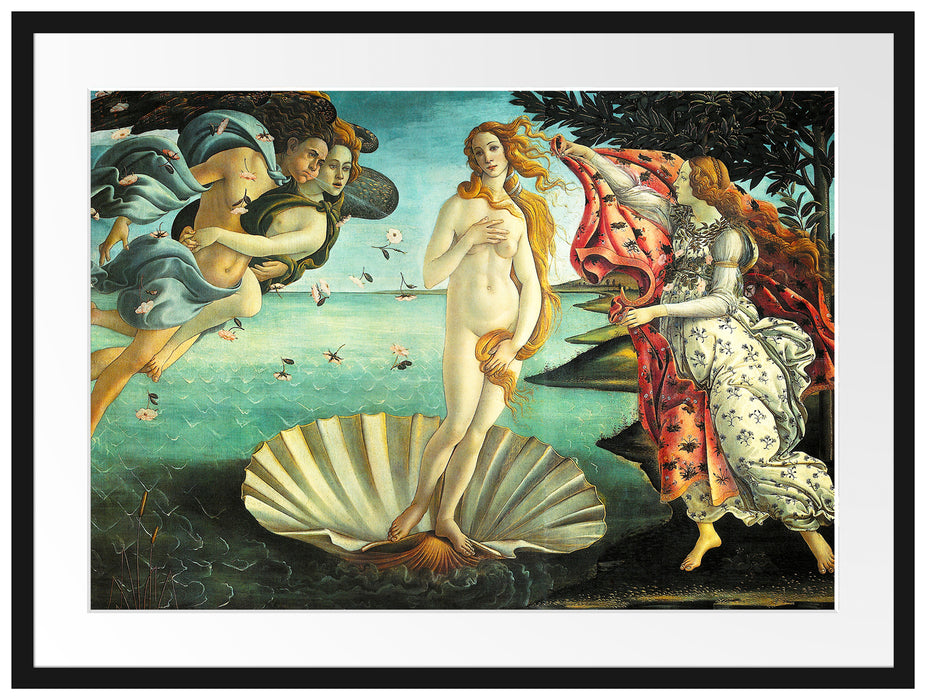 Sandro Botticelli - Die Geburt der Venus  Passepartout Rechteckig 80