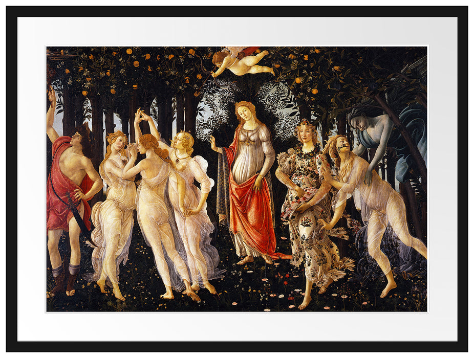 Sandro Botticelli - Frühling Primavera Passepartout Rechteckig 80