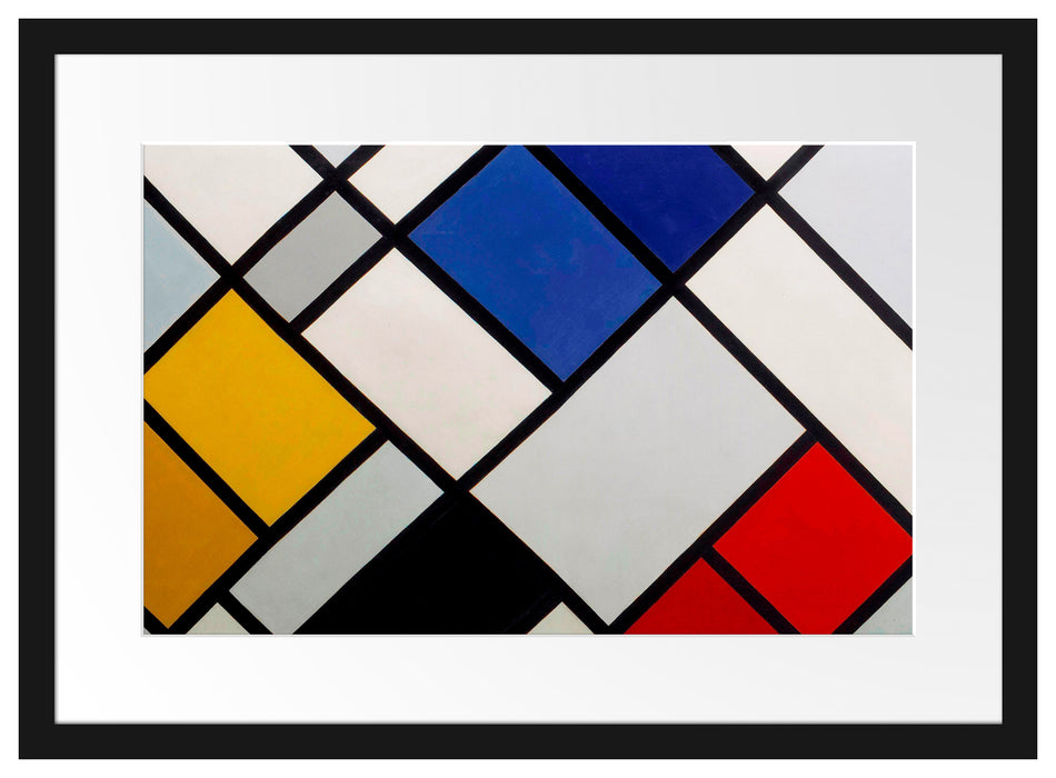 Theo van Doesburg - Kontra Komposition von Dissonanzen Passepartout Rechteckig 40