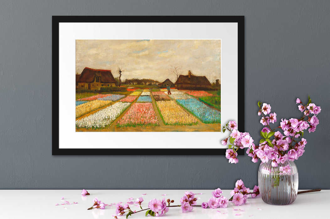 Vincent Van Gogh - Blumenbeete in Holland  Passepartout Dateil Rechteckig