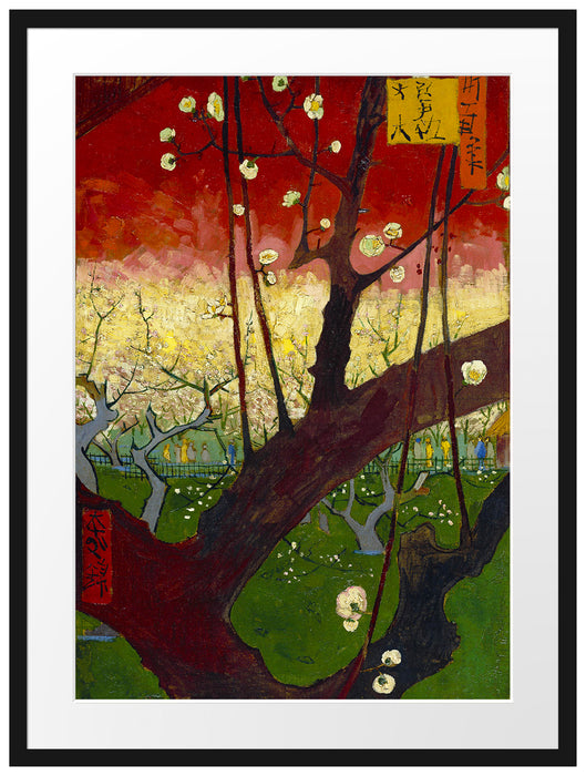 Vincent Van Gogh - Blühender Pflaumenbaumnach Hiroshi Passepartout Rechteckig 80