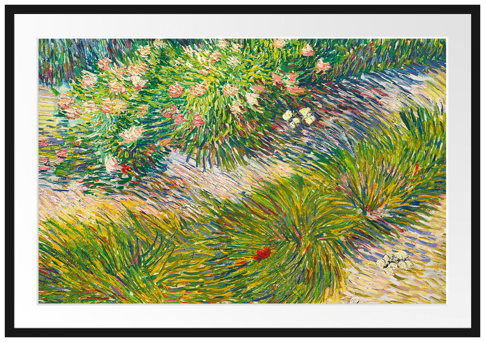 Vincent Van Gogh - Gras und Schmetterlinge  Passepartout Rechteckig 100