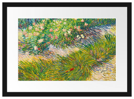 Vincent Van Gogh - Gras und Schmetterlinge  Passepartout Rechteckig 40