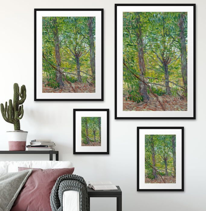 Vincent Van Gogh - Bäume  Passepartout Wohnzimmer Rechteckig
