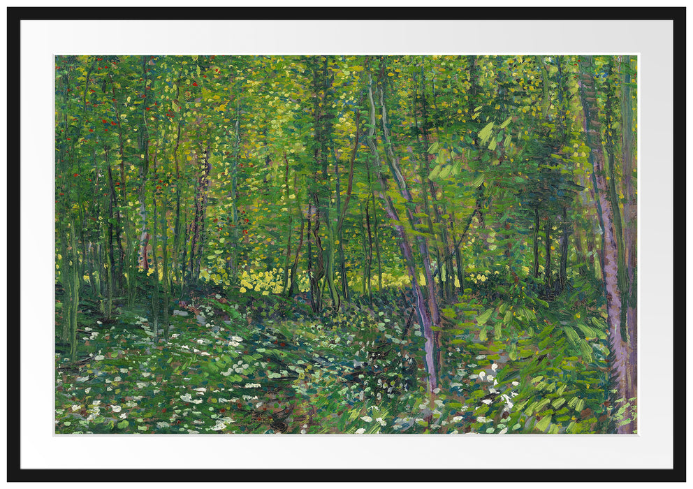 Vincent Van Gogh - Bäume und Unterholz  Passepartout Rechteckig 100