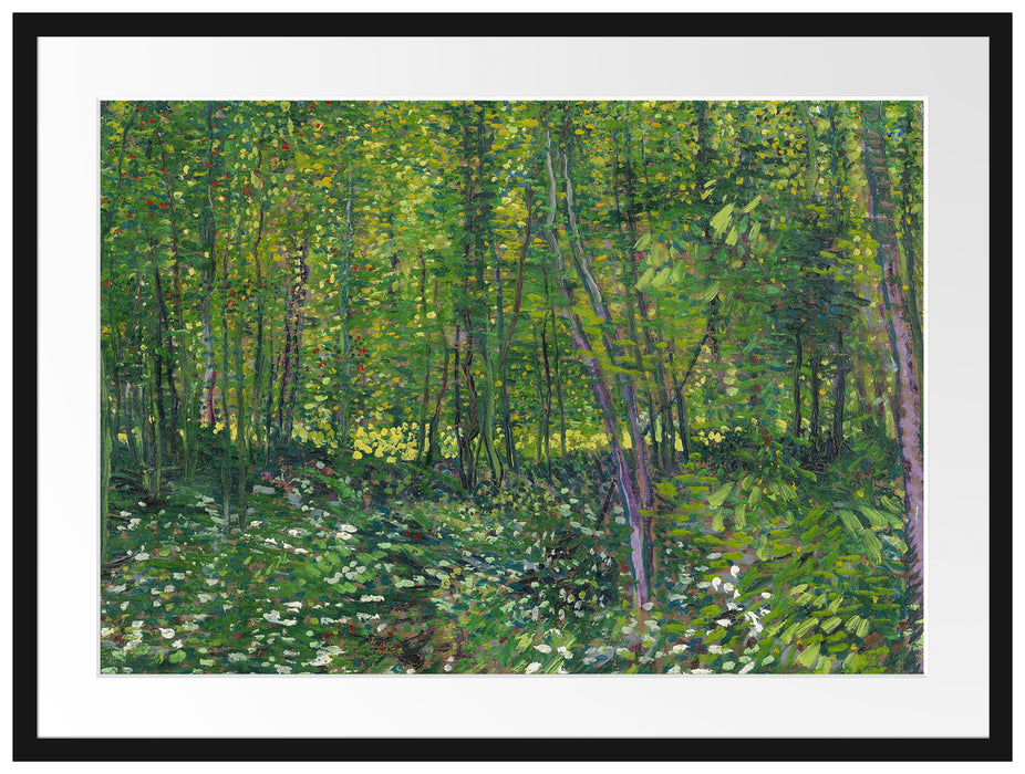 Vincent Van Gogh - Bäume und Unterholz  Passepartout Rechteckig 80