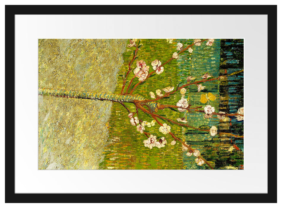 Vincent Van Gogh - Blühender Mandelbaum  Passepartout Rechteckig 40