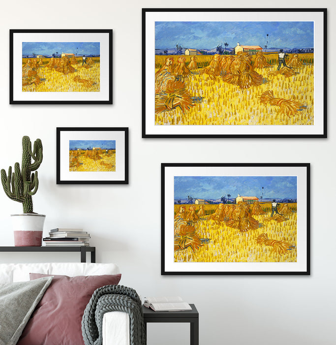 Vincent Van Gogh - Getreide-Ernte in der Provence  Passepartout Wohnzimmer Rechteckig