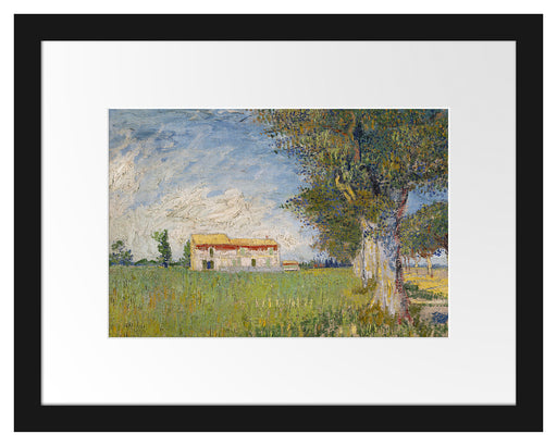 Vincent Van Gogh - Bauernhaus im Weizenfeld  Passepartout Rechteckig 30