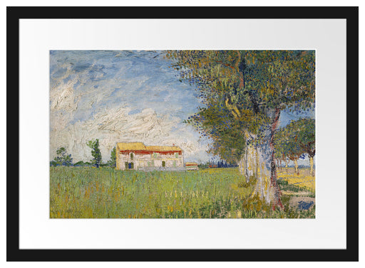Vincent Van Gogh - Bauernhaus im Weizenfeld  Passepartout Rechteckig 40