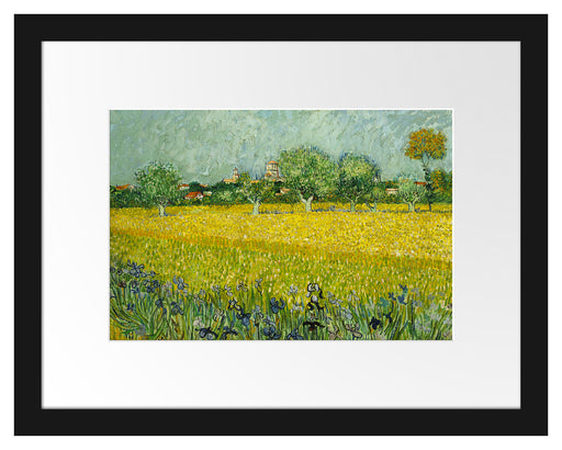 Vincent Van Gogh - Feld mit Blumen in der Nähe von Arle Passepartout Rechteckig 30