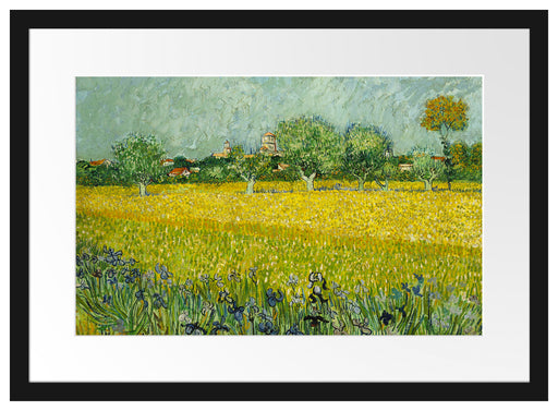 Vincent Van Gogh - Feld mit Blumen in der Nähe von Arle Passepartout Rechteckig 40