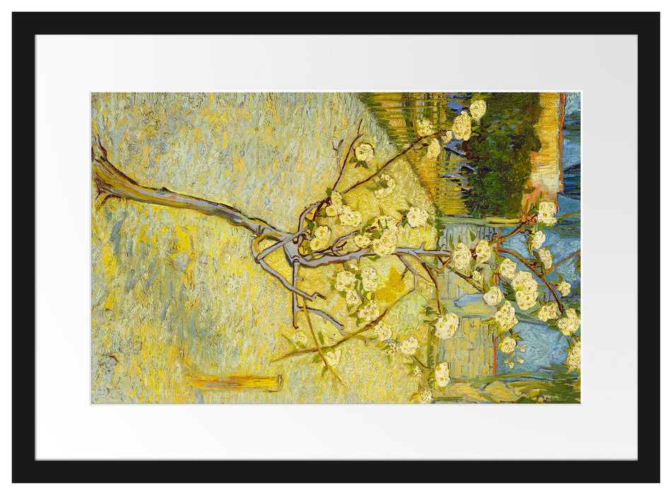 Vincent Van Gogh - Blühender kleiner Birnenbaum  Passepartout Rechteckig 40