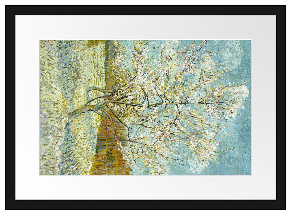 Vincent Van Gogh - Der pinke Pfirsischbaum  Passepartout Rechteckig 40