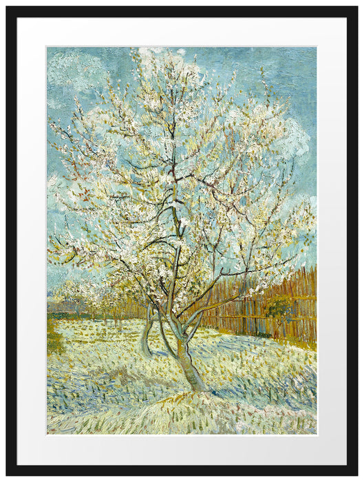 Vincent Van Gogh - Der pinke Pfirsischbaum  Passepartout Rechteckig 80