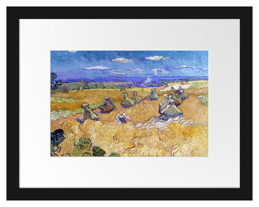 Vincent Van Gogh - Weizenfeld mit Mähern Auvers  Passepartout Rechteckig 30