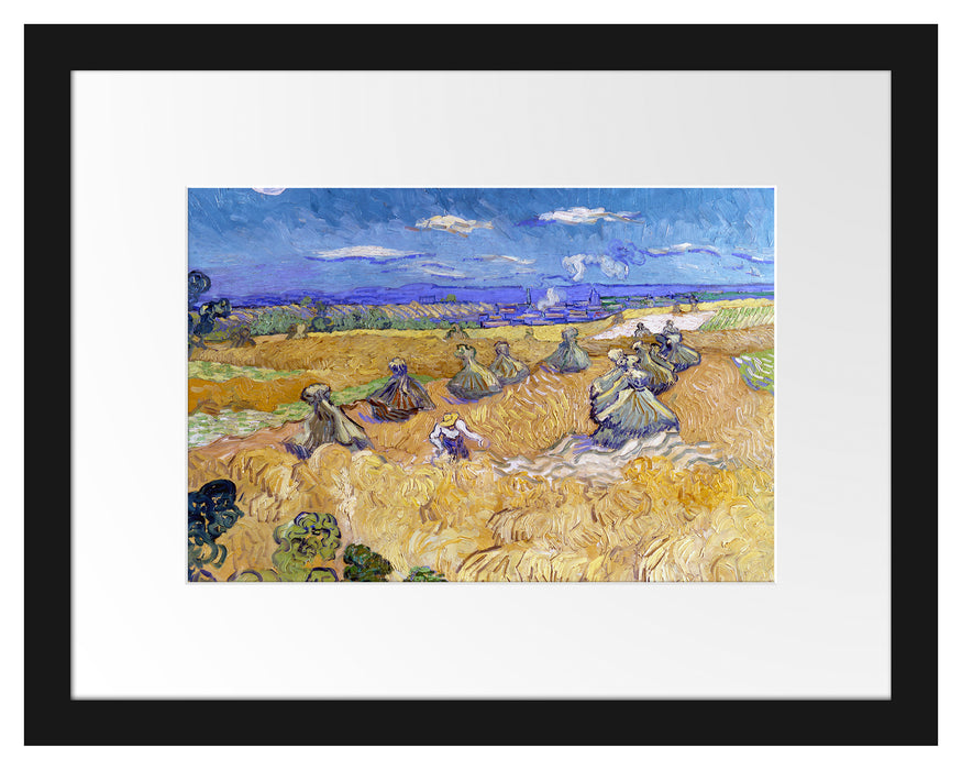 Vincent Van Gogh - Weizenfeld mit Mähern Auvers  Passepartout Rechteckig 30