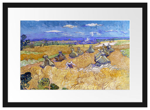 Vincent Van Gogh - Weizenfeld mit Mähern Auvers  Passepartout Rechteckig 40