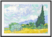 Vincent Van Gogh - Weizenfeld mit Zypressen  Passepartout Rechteckig 100